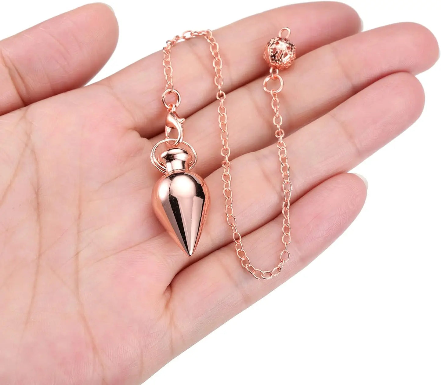 Copper Metal Dowsing Pendulum Pendanta Energy Pendulums for Divination Wicca Healing Pointed Reiki Energy Spiritual Pendulo x050