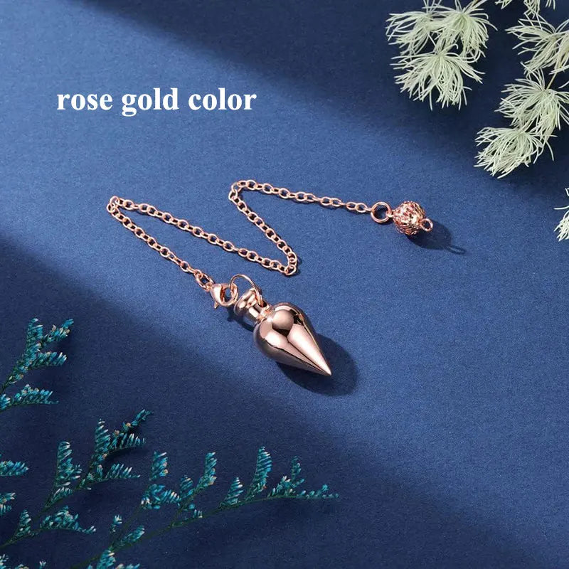 Copper Metal Dowsing Pendulum Pendanta Energy Pendulums for Divination Wicca Healing Pointed Reiki Energy Spiritual Pendulo x050