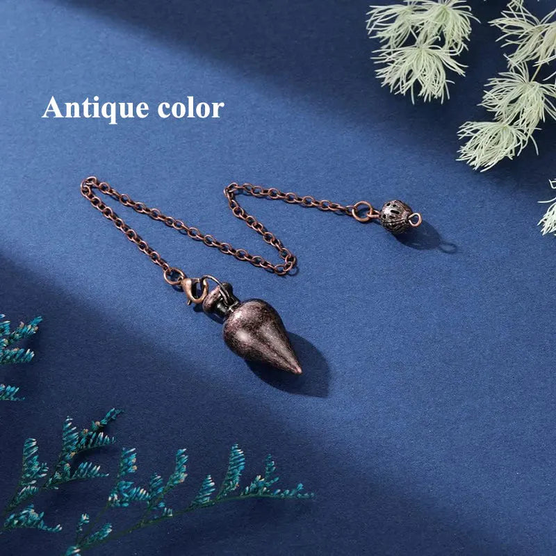 Copper Metal Dowsing Pendulum Pendanta Energy Pendulums for Divination Wicca Healing Pointed Reiki Energy Spiritual Pendulo x050