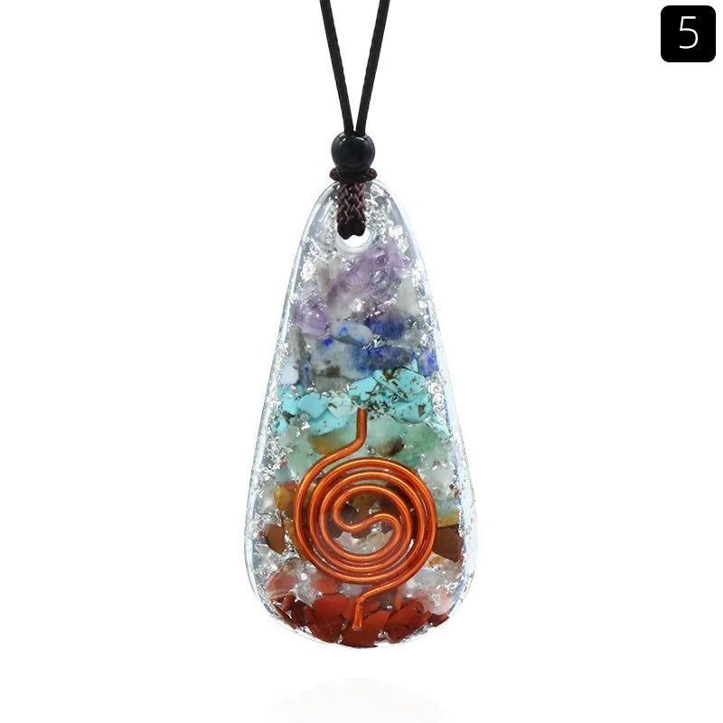 Reiki Healing Energy Crystal Pendant Yoga Meditation Spiritual Chakra Neckalce Amulet Orgonite Energy Generator Emf Jewelry Gift