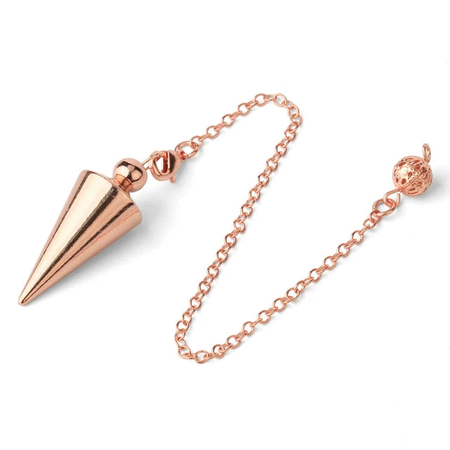 Bronze Metal Copper Spiritual Dowsing Point Pendulum for Divination Healing Wicca Balancing Pointed Cone Pendant Pendulum x001