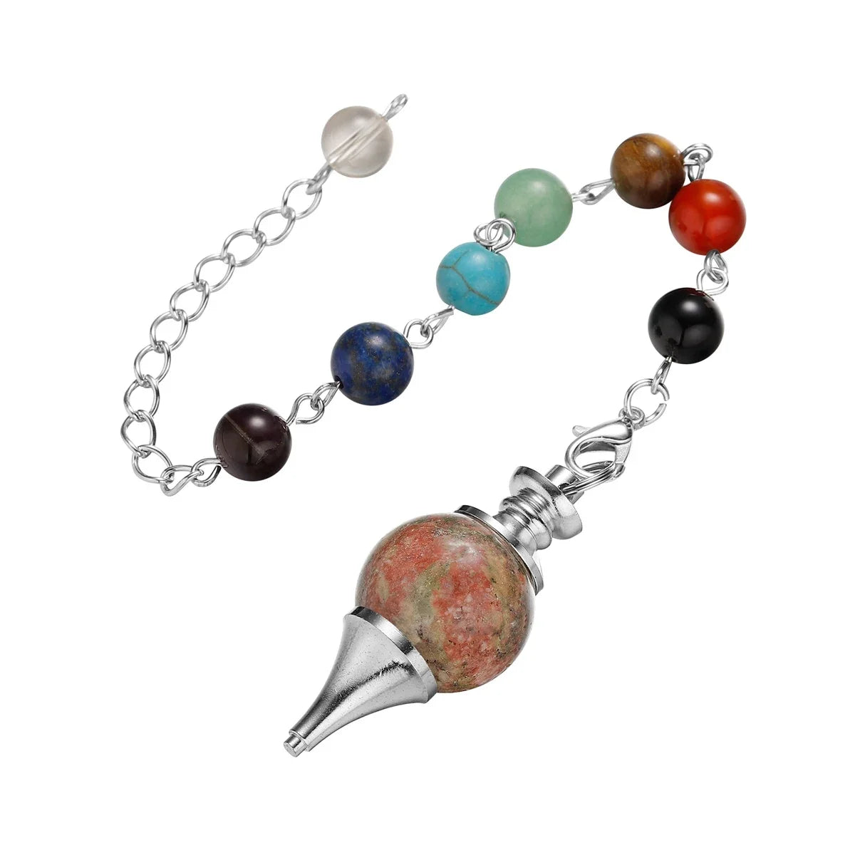 Healing Chakra Crystal Ball Pendulum Turquoise Sphere Pointed Pendant Witchcraft Energy Balancing Accessories Divination Dowsing