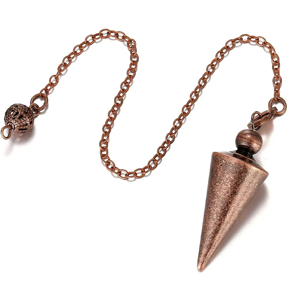 Bronze Metal Copper Spiritual Dowsing Point Pendulum for Divination Healing Wicca Balancing Pointed Cone Pendant Pendulum x001