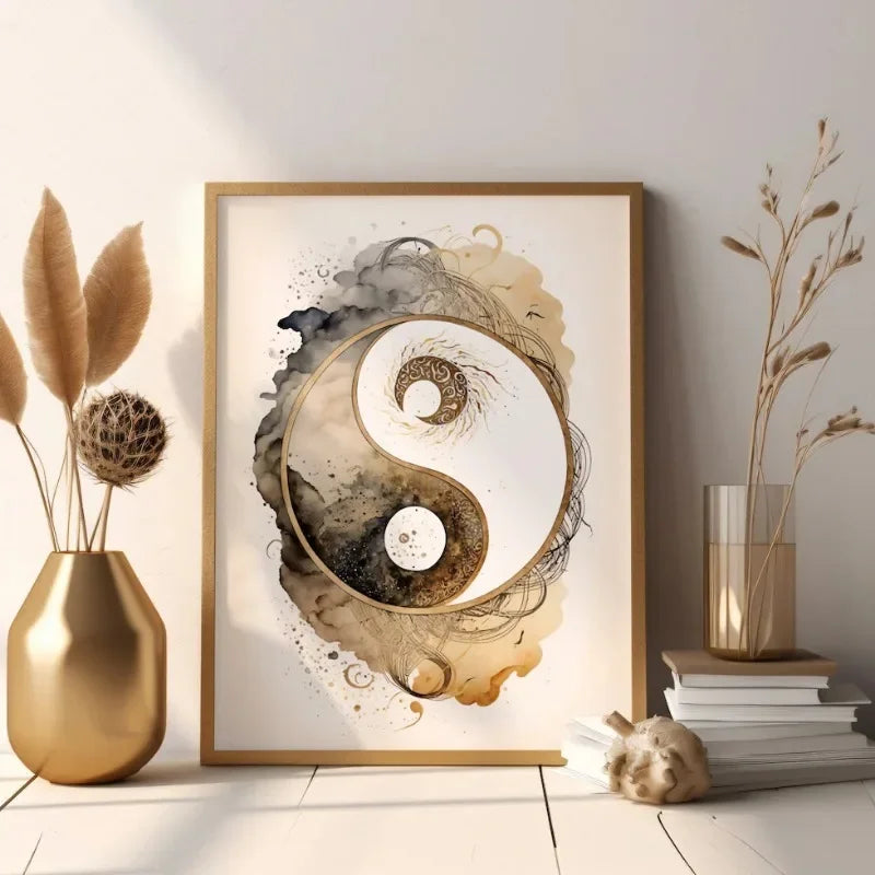 Classic Vintage Wall Art Tree of Life Buddha Lotus Meditation Spirituality HD Printed Poster Home Living Room Bedroom Decoration