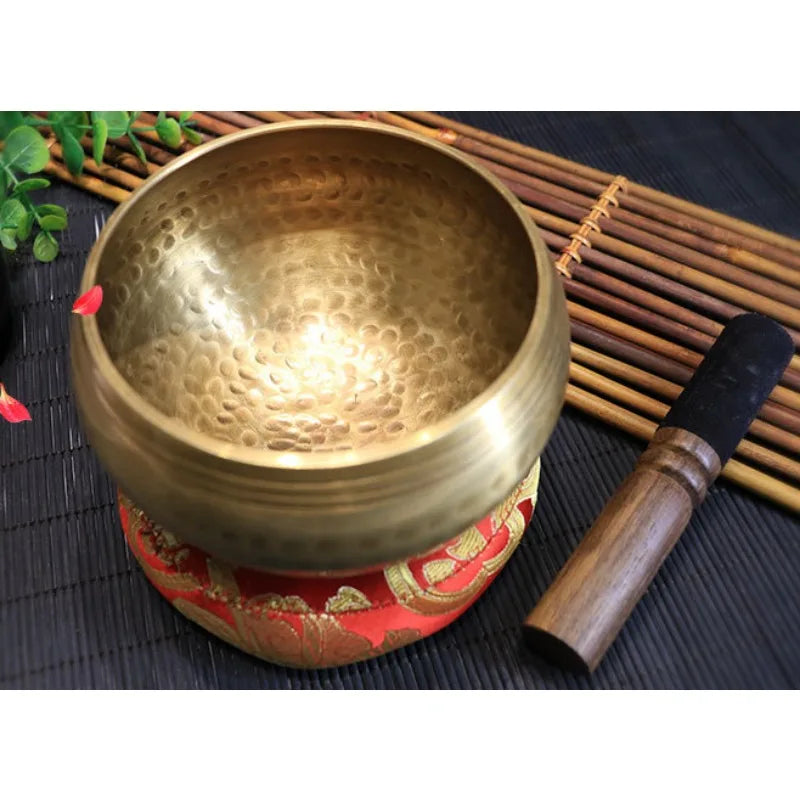 Nepal handmade Tibet Buddha sound bowl Yoga Meditation Chanting Bowl Brass Chime Handicraft music therapy Tibetan Singing Bowl