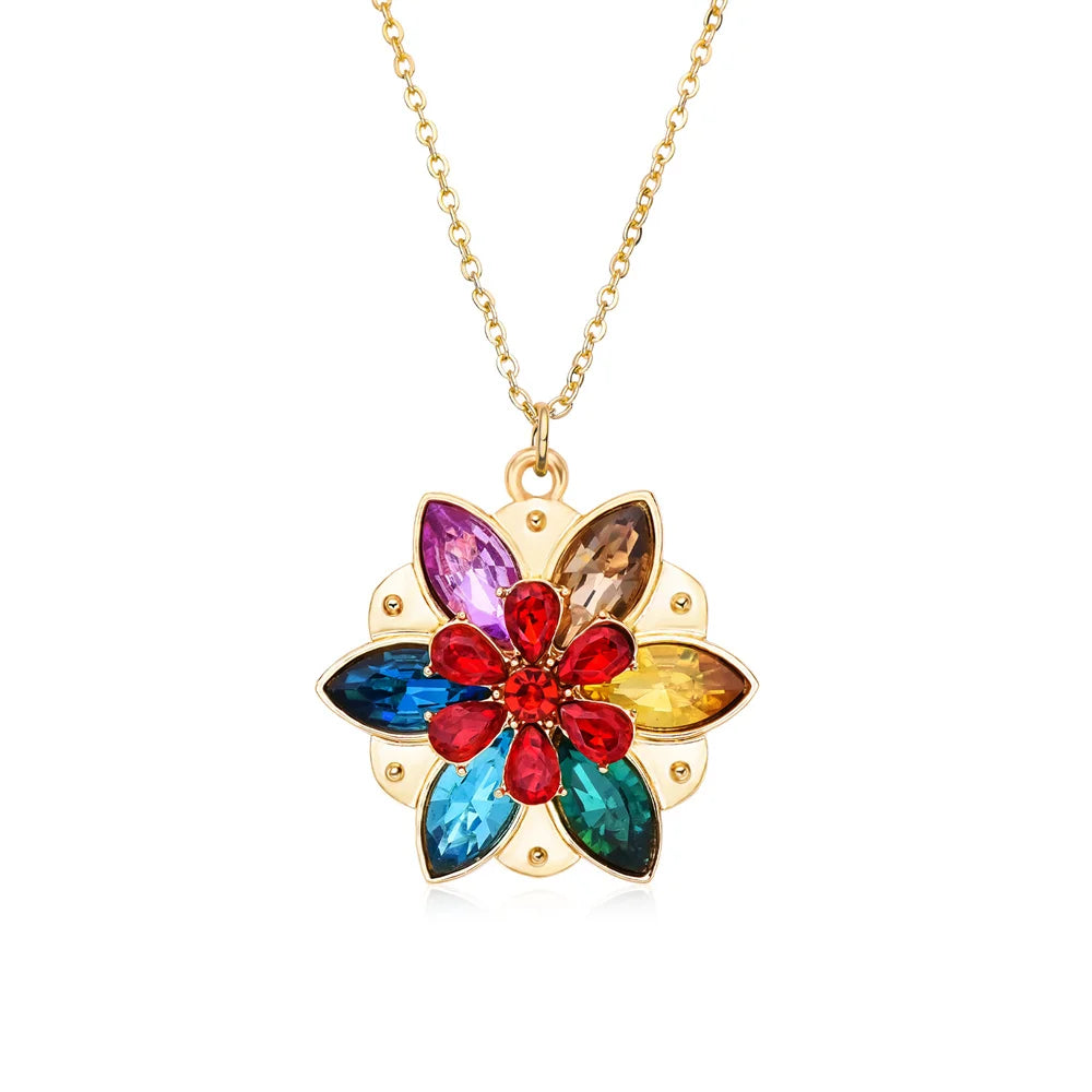 Harong New Fashion Crystal Flower Anastasia Women's Necklace Vintage Elsa Princess Together in Paris Pendant Cosplay Jewelry