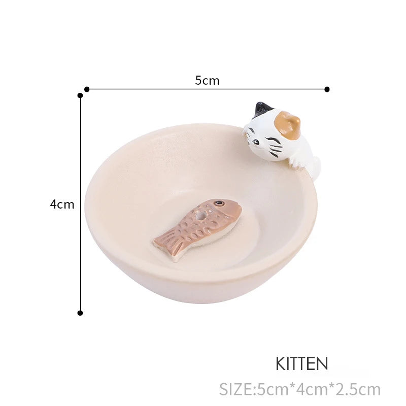 1Pc Incense Stick Burner Ash Catcher Incense Holder Aromatherapy Plate Resin Rabbit Puppy Ornament for Home Spa Decoration