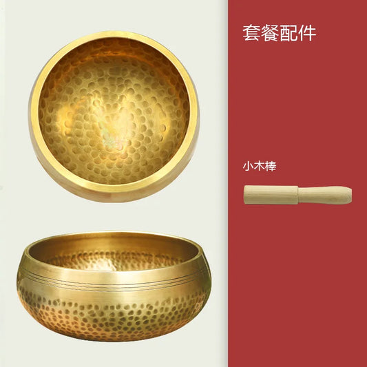 Nepal handmade Tibet Buddha sound bowl Yoga Meditation Chanting Bowl Brass Chime Handicraft music therapy Tibetan Singing Bowl