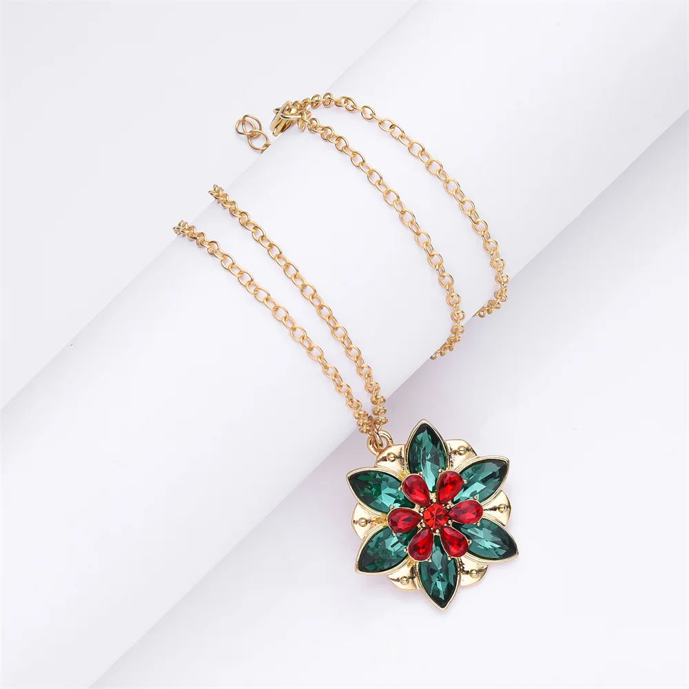 Harong New Fashion Crystal Flower Anastasia Women's Necklace Vintage Elsa Princess Together in Paris Pendant Cosplay Jewelry