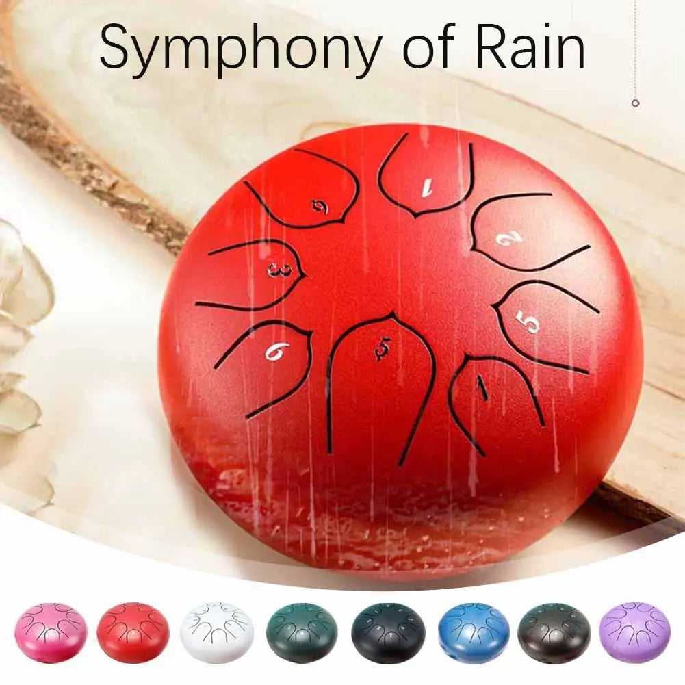 Hollow Drum Outdoor Rain Drum 6-inch 8-tone Hollow Drum Hollow Color Drum Steel Tongue Drum Rainy Season Outdoor Rain Drum