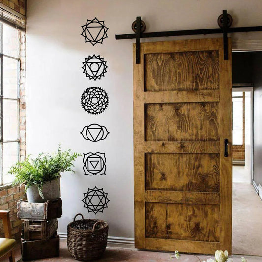 6Pcs Sacred Geometry Chakras Zen Wall Sticker Spiritual Energy Healing Awakening Balance Energy Wall Decal Vinyl Home Decor