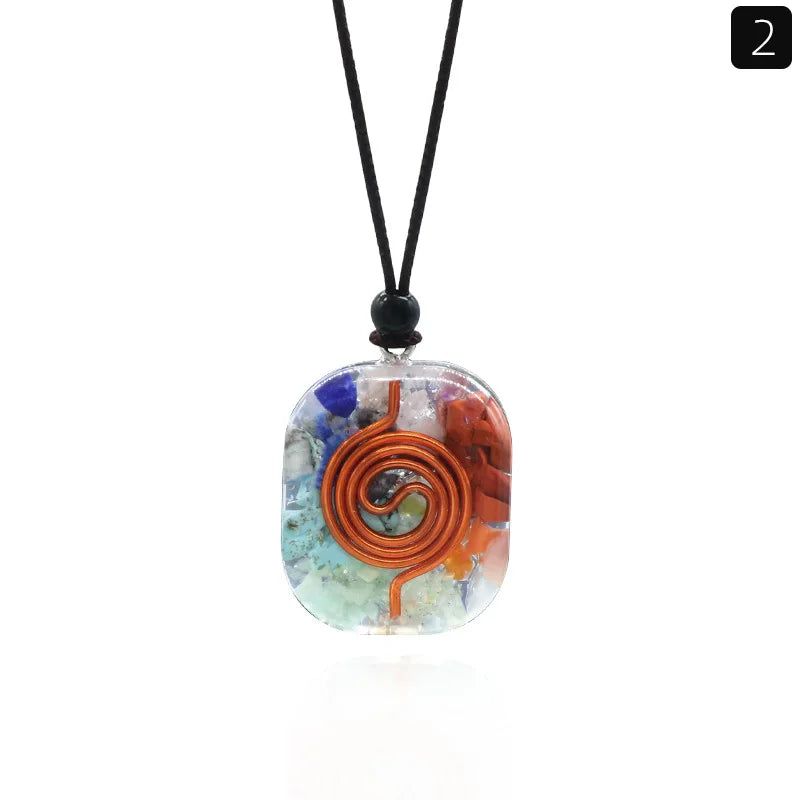 Reiki Healing Energy Crystal Pendant Yoga Meditation Spiritual Chakra Neckalce Amulet Orgonite Energy Generator Emf Jewelry Gift